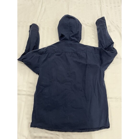 Molokai Surf Blue Hooded Long Sleeve Button Down Shirt Size XL Warm - Picture 6 of 8